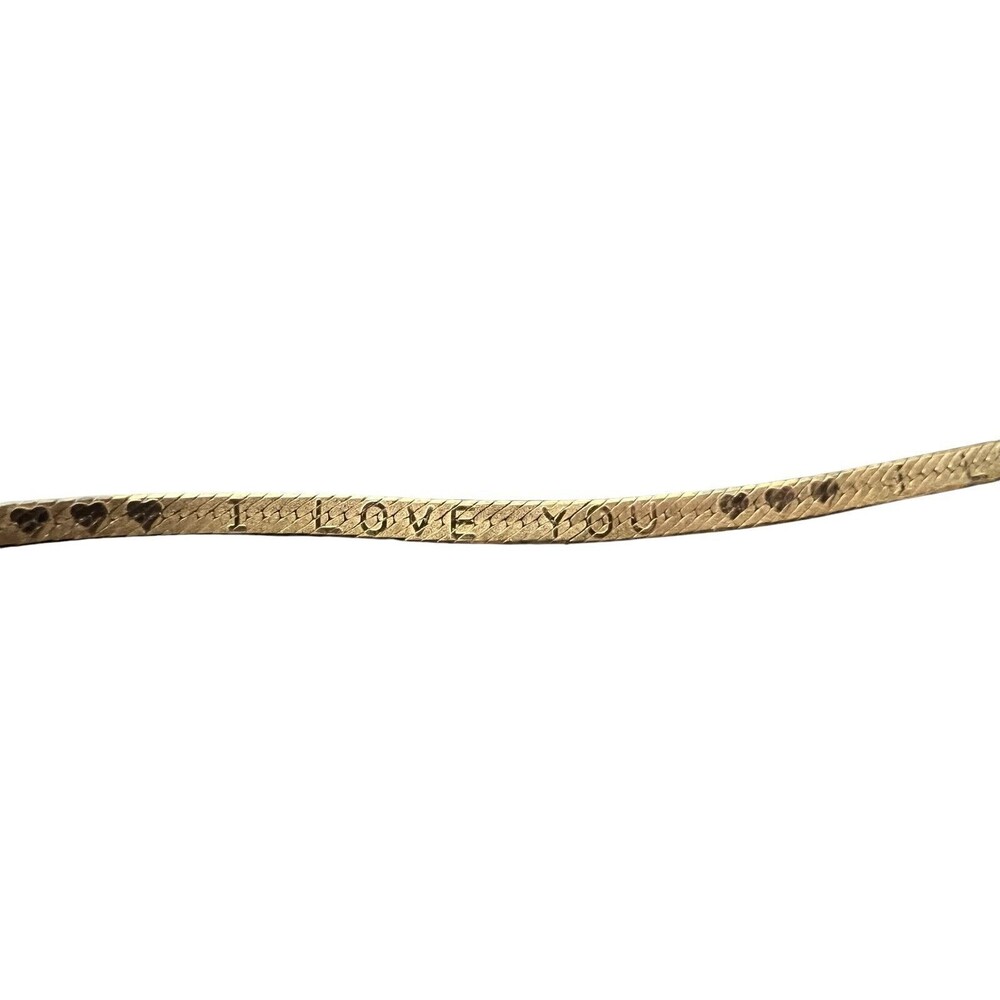 FMC Italian Silver 925 Bracelet "I Love You" Herringbone, 7" Length